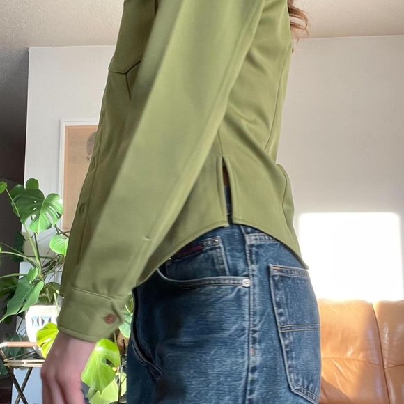 Vintage Guess Jeans Green Button Up Collared Shirt Jacket - Picture 3 of 4